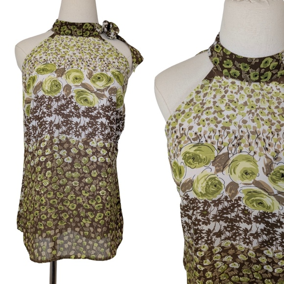 Reitmans Tops - Free With Purchase Reitman's Halter Top Green Floral Size Small
